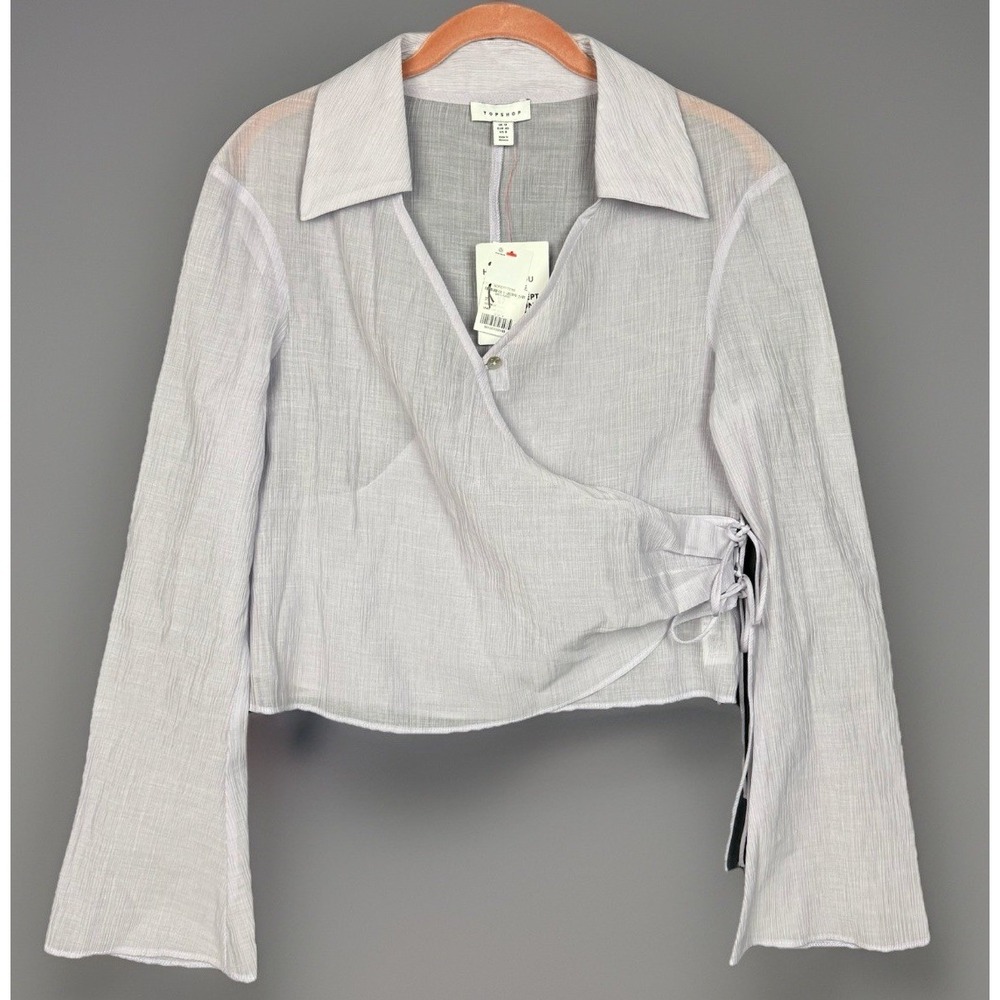 Topshop Pale Lavender Wrap Blouse